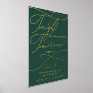 Romantic Green Gold Foil Tomorrow I Do Rehearsal Foil Prints