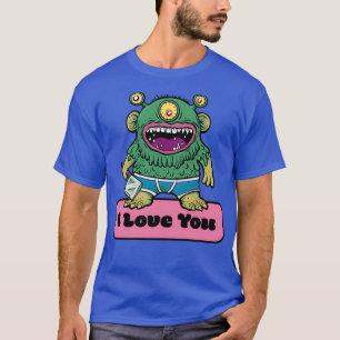 Romantic Green Love Monster T-Shirt