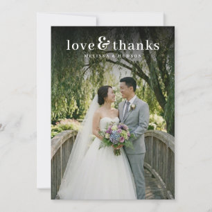Romantic Green Naturalistic Photo Thank You Card