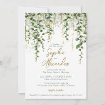 Romantic Greenery Garland Wedding Invitation