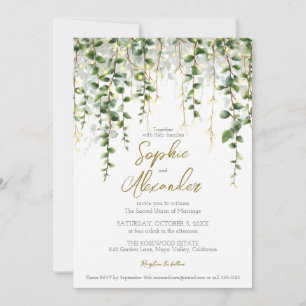 Romantic Greenery Garland Wedding Invitation
