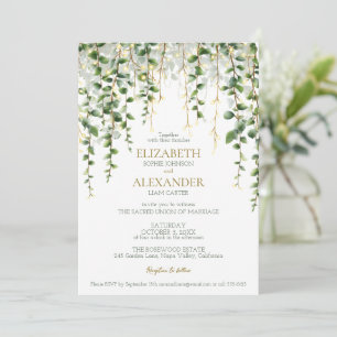 Romantic Greenery Garland Wedding Invitation
