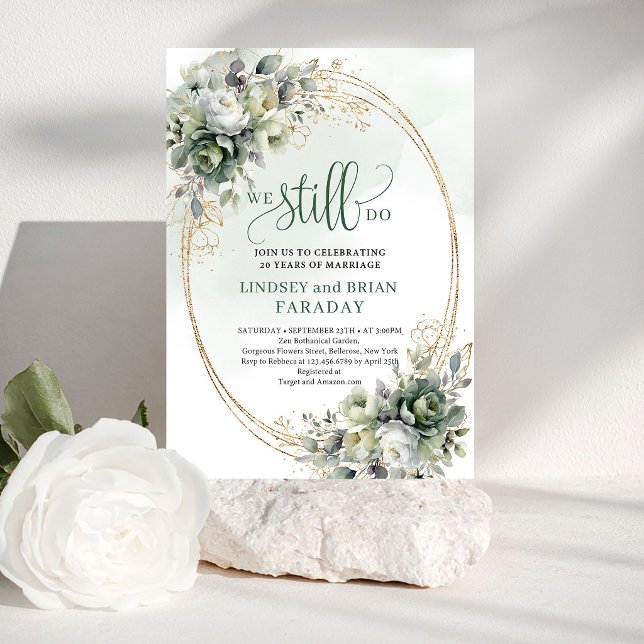 Romantic Greenery Wedding Vows Invitation Boho (Romantic Greenery Wedding Vows Invitation Boho)