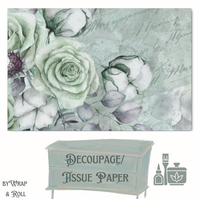Romantic Grey/Green Decoupage Tissue Paper (Creator Uploaded)