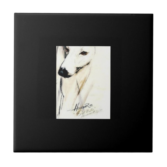 Romantic Greyhound . . . Ceramic Tile (Front)