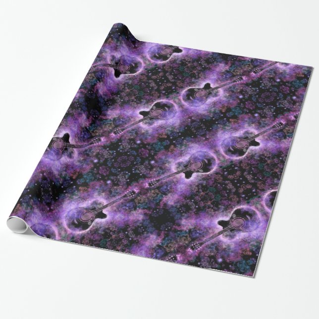 Romantic Guitar Music - Magic Sounds Wrapping Paper (Unrolled)