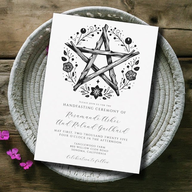 Romantic Handfasting Pagan Wicca Wedding Invitation (Creator Uploaded)