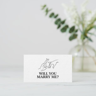 Romantic Hands Line Art Proposal Business Card