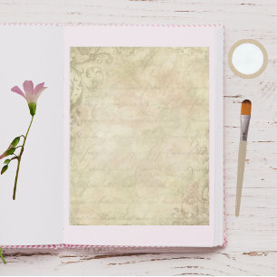 Romantic Handwriting Scrapbook Paper