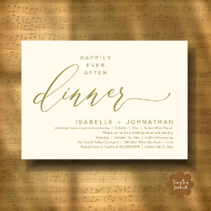 Romantic Happily Ever After Dinner Elopement Party Invitation