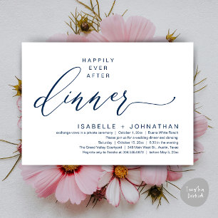 Romantic Happily Ever After Dinner Elopement Party Invitation