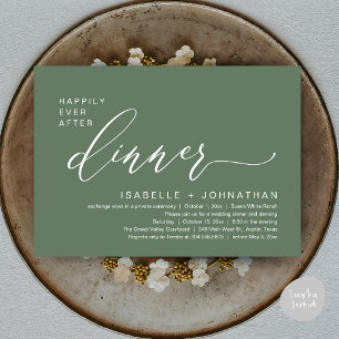 Romantic Happily Ever After Dinner Elopement Party Invitation