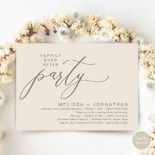 Romantic Happily Ever After Party Elopement Dinner Invitation