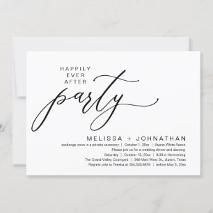 Romantic Happily Ever After Party Elopement Dinner Invitation