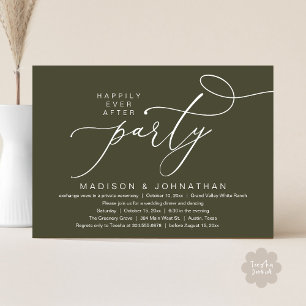 Romantic Happily Ever After Party, Wedding Dinner Invitation