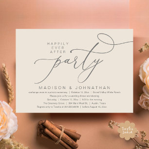 Romantic Happily Ever After Party, Wedding Dinner Invitation