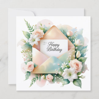 Romantic Happy birthday greeting card