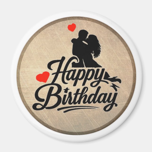 Romantic Happy Birthday Magnet (Front)