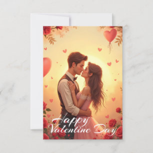 Romantic Happy Valentine Day Couple Art