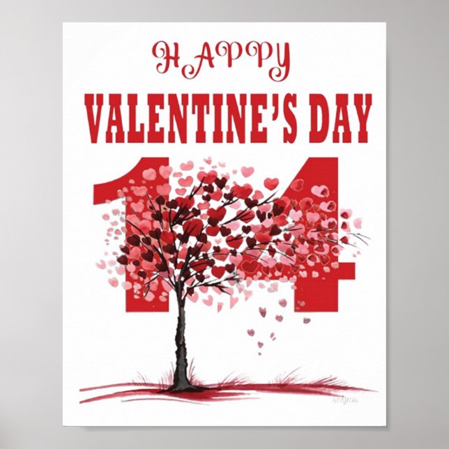 Romantic Happy Valentine’s Day Wall Art & Décor –  (Front)