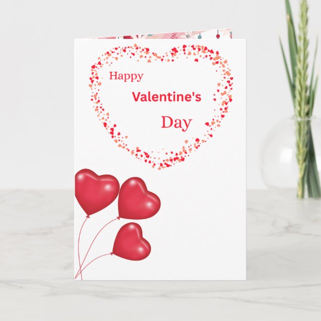 Romantic Happy Valentine's Day Card with Heart Des (Front)