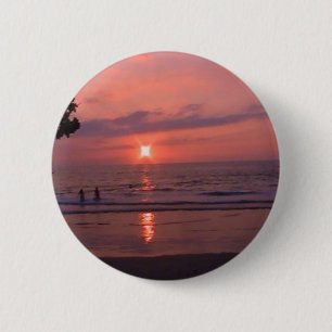 Romantic Hawaiian Sunset Ocean Beach 6 Cm Round Badge