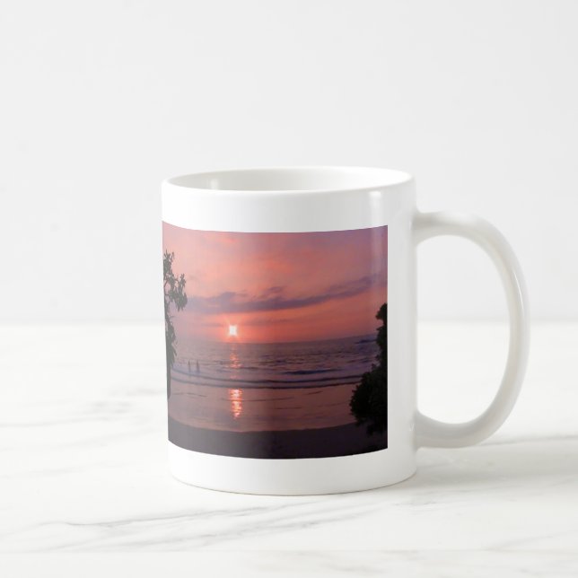 Romantic Hawaiian Sunset Ocean Beach Coffee Mug (Right)