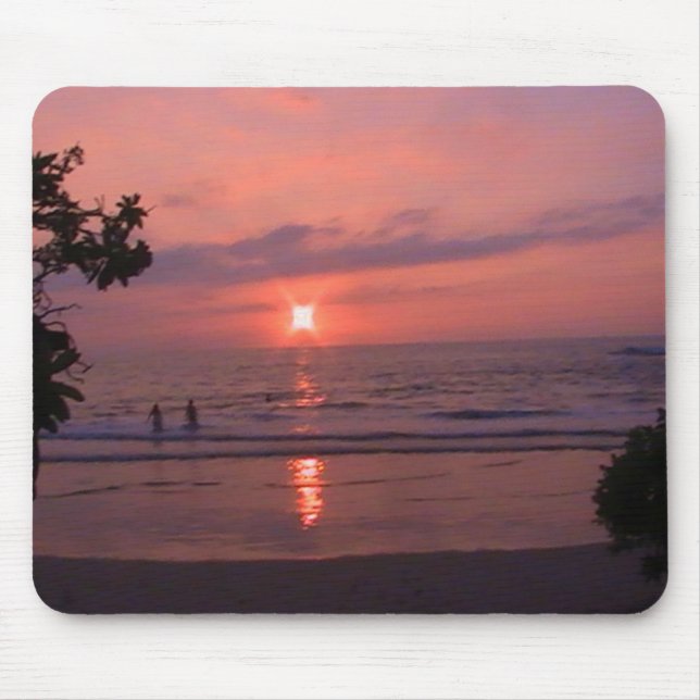 Romantic Hawaiian Sunset Ocean Beach Mouse Pad (Front)