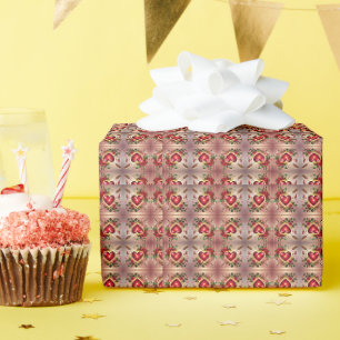 Romantic Heart and Roses Design Wrapping Paper