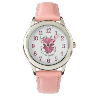 Romantic Heart and Roses Growth Message Watch