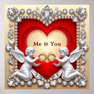 Romantic Heart Artwork   Elegant Love Wall Decor