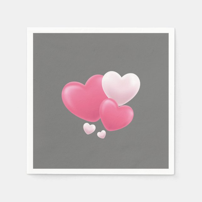 Romantic Heart Balloon Napkin – Love & Valentine’s (Front)