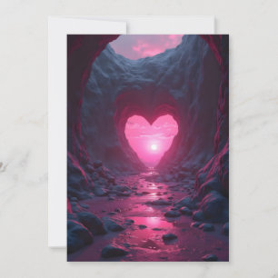 Romantic Heart Cave Holiday Card