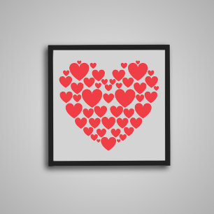 Romantic Heart Collage: Valentine's Day Art Poster