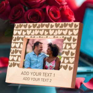 Romantic Heart Design Gift with Custom Text Etched Frames