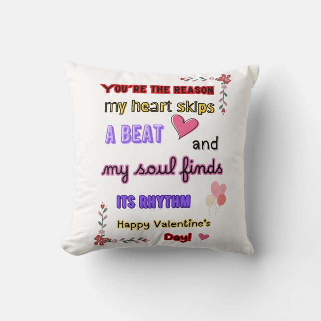 Romantic Heart Design, Love Gift for Couples Cushion (Front)