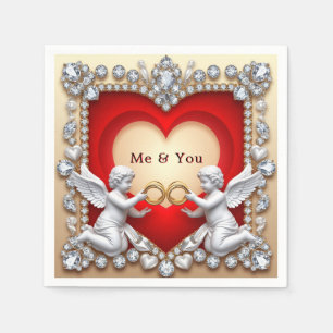 Romantic Heart Design Napkin
