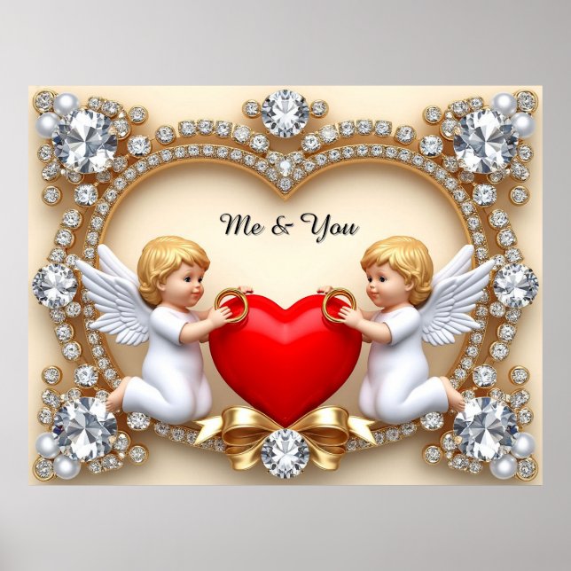 Romantic Heart Design Poster (Front)