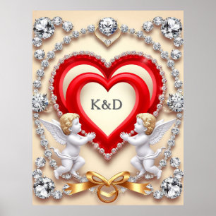 Romantic Heart Design Poster