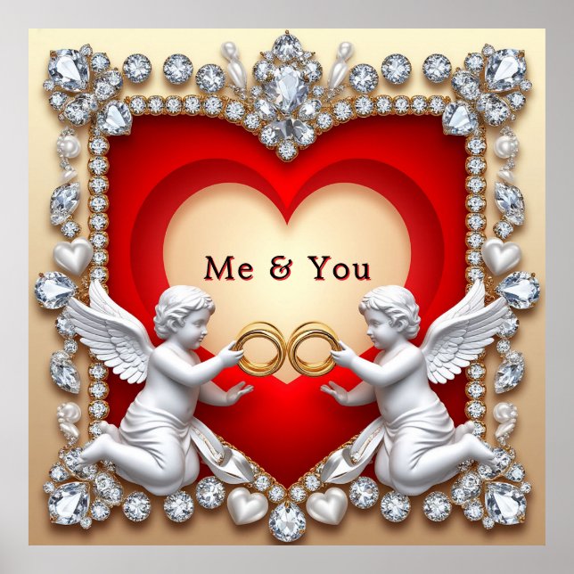 Romantic Heart Design Poster (Front)