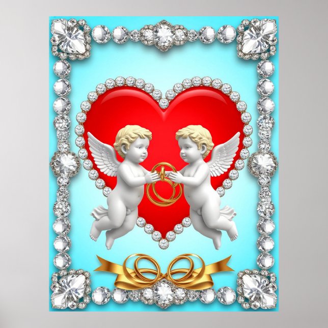 Romantic Heart Design Poster (Front)
