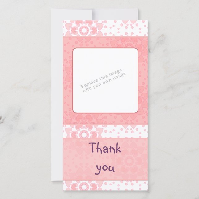 Romantic heart design thank you card (Front)