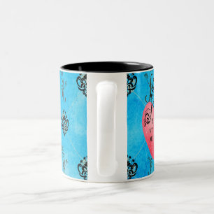 Romantic Heart Design Two-Tone Coffee Mug