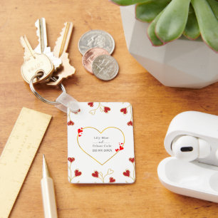 Romantic Heart Floral Key Ring