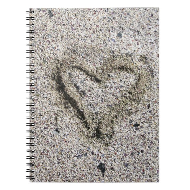 Romantic Heart in Sand Notebook (Front)