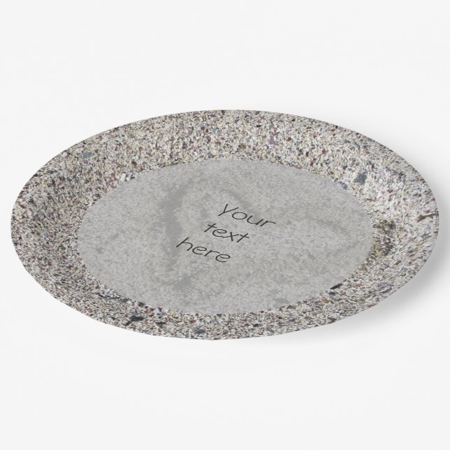 Romantic Heart in Sand photo any Text Paper Plate (Angled)