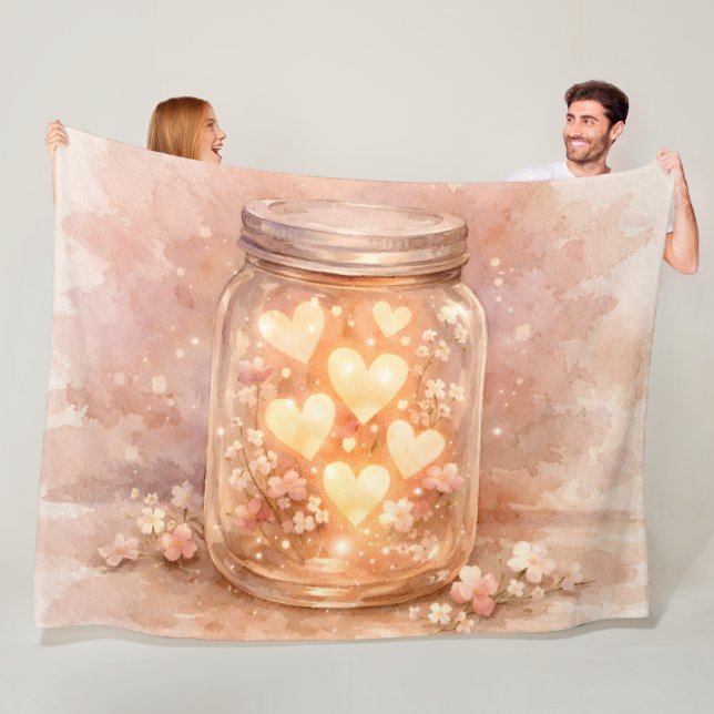Romantic Heart Jar Throw Blanket (In Situ)