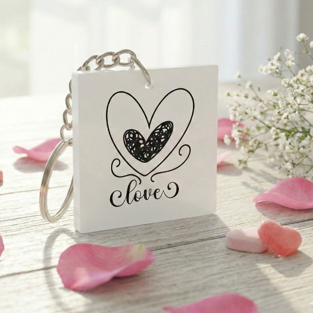 Romantic Heart Keychain – Valentine Gift (Creator Uploaded)