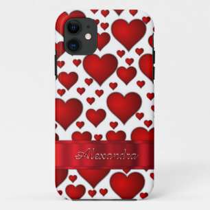 Romantic heart pattern personalised iPhone 11 case