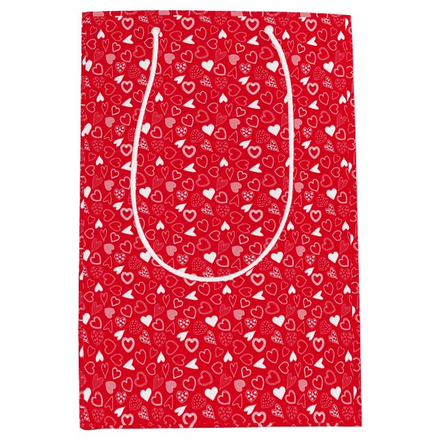 Romantic heart pattern red Gift Bag (Front)